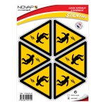 Planche 6 stickers triangle 100mm - danger lectrocution - 4242149