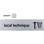 Plaque de porte local technique - classique argent 170x45mm - 4320823