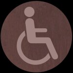 Plaque signal�tique en aluminium bross� ''toilette handicap�'' d. 75mm novap 4383040