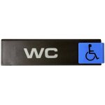 Plaque de porte wc handicaps - europe design 175x45mm - 4260815