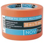 Adh�sif - pvc orange - 33 m�tres x 75 mm novipro 171744