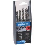 Novipro - coffret plastique - 10 m�ches hss pro - diam�tre 1 � 10mm 718f