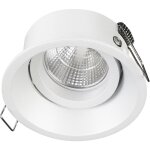 Plafonnier encastr� tilt leda adjustable round gu10 50w blanc