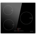 Plaque  induction encastrable, plaque  induction 3 feux, 9 niveaux de puissance avec commandes tactiles ...