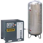Nu air - compresseur d'air � vis cuve galvanis�e 7, 5 cv 500 l nuair