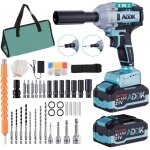 Dans les nuages - cl� � chocs sans fil 550n, avec 2x batteries de 4. 0 ah, moteur sans balais, 21v, 9000 ...