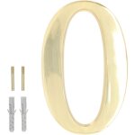 Num�ro de maison 3d chiffre '0' en laiton 20 cm num�ro de porte pour maisons, colonies, h�tels appartements ...