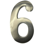 Numéro de maison 6 en nickel mat 10cm fixation invisible Numéro de maison 6 en nickel mat 10cm fixation invisible