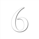 Num�ro de maison plexigglas noir ou blanc. - chiffre 6 - hauteur 7 cm