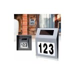 Numro de maison solaire lumineux led clair avec 2 led numro de maison en acier inoxydable numro ...