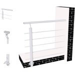 Ocean sanitaire - oc�an garde - corps aluminium 100 cm - rampe d'escalier argent� - int�rieur & ext�rieur ...