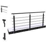 Ocean sanitaire - oc�an garde - corps aluminium noir 200cm - rampe d'escalier 200cm - fixation lat�rale ...