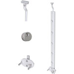 Ocean sanitaire - ocan poteau garde - corps aluminium argent - fixation  plat - usage intrieur et ...