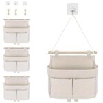 Odipie - lot de 4 sacs de rangement suspendus, sac de rangement suspendu, rangement mural � 3 compartiments, ...