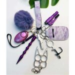 Odipie ? ensemble de 11 porte - cl�s d'auto - d�fense pour femmes ? alarme personnelle portable en fausse ...