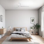 Ols original - mica ventilateur de plafond blanc avec lumire 132 cm