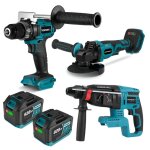 Onevan - pack de 4 plusieurs outils �lectroportatifs, perceuse � percussion 13 mm + perforateur burineur ...