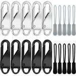 20 pcs tirette fermeture eclair tirette de remplacement zip fermeture eclair 2 styles pour vtements ...