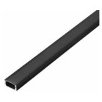 Profil� aluminium noir large 2m avec cache opaque noir - silamp