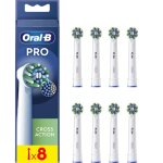 Oral - b t�tes de brosse � dents de rechange eb50rx - 8 cross action pro t�tes pour adultes 8 t�tes de ...