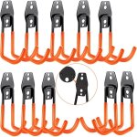 Orange) crochets muraux de garage 10 pi�ces, rangement de garage, crochets muraux en acier avec 3 soudures ...