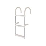 Orangemarine - echelle de bain avec tubes en aluminium blanc - avec 3 marches