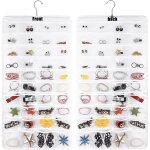 Organisateur de bijoux  suspendre double face : organisateur de bijoux  suspendre, 80 petites cellules, ...