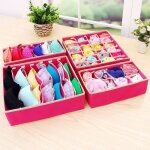 Organisateur bo�te pliable rangement sous - v�tement chaussettes - rose - kit de 4 - 6 / 7 / 8 / 24 grilles ...