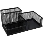 Organisateur de bureau porte - stylo en maille 1 pice, porte - stylo en maille noire  3 compartiments ...