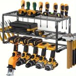 Organisateur d'outils mural pour garage ? rack � 5 porte - perceuses, rangement pratique � 3 niveaux ...