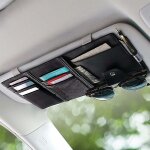Organiseur pour pare - soleil de voiture - cuir synthtique - accessoires d'intrieur de voiture - pochette ...