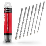 Original einhell 7 pcs. sds plus set de forets marteau, 210 mm (acier � outils 40cr, plaquette en m�tal ...