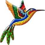 Ornements muraux en m�tal d'oiseau, artisanat de fer, d�coration de jardin de chambre, color�