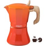 Oroley cafetire italienne petra 9 tasses orange aluminium