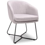 Oslo - chaise en lin et m�tal avec accoudoirs. chaise de salle � manger, de bureau, d'�tude, de lecture ...