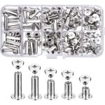 Osqi - 160pcs / 80set nickel plaqu� grand livre vis rivets 5 tailles en m�tal ronde phillips t�te vis ...