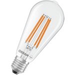 Osram - led classic  filament de forme edison classique, corps de en verre transparent, 3, 8 w, e27, ...