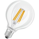 Osram led superstar classic globe g 95 en forme de bouclassique, corps en verre transparent, 3, 8 w, ...