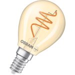 Osram - vintage 1906 classic is a warm white, dimmable led lamp in a mini - ball shape with a spiral ...