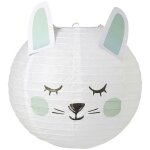 Suspension boule japonaise lapin bleu d35