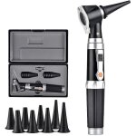 Otoscope 3x avec led, loupe de contr�le d'oreille portative avec 8 capuchons et 1 �tui de rangement pour ...