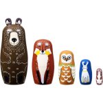 Ours poup�es gigognes russes matryoshka en bois empilable ensemble embo�t� 5 pi�ces jouets amusants faits ...