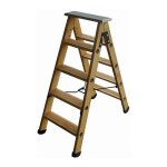 Outifrance - escabeau double plans compas rigide 4 marche + tablette