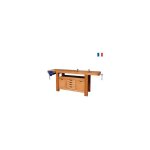 Outifrance - etabli bois de menuisier professionnel longueur 2 m  caisson + presses