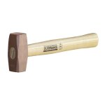 Massette outifrance en cuivre t�te 30mm angles abattus manche en bois verni