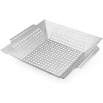 Outils de barbecue, plaque de cuisson carr�e en acier inoxydable, bbq barbecue en plein air, 35 30. 5 ...