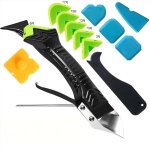 Outil de calfeutrage 5 en 1 en silicone pour enlever les joints - outil de finition avec grattoir � joints, ...