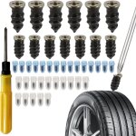 Outil de m�canicien, 30 clous en caoutchouc pour r�paration de pneus de voiture et de moto avec tournevis, ...