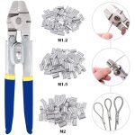 Outil de sertissage de cbles mtalliques pour cable mtallique jusqu' 2, 2 mm avec 150 manchons de ...