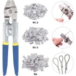 Outil de sertissage pour c�ble m�tallique jusqu'� 2, 2 mm avec 150 manchons de sertissage double barillet ...